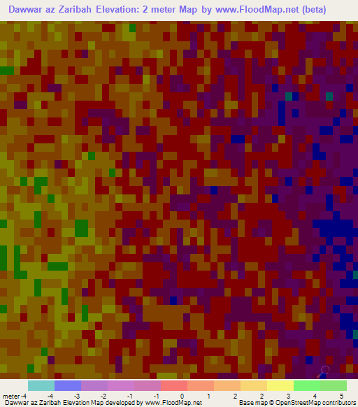 Dawwar az Zaribah,Tunisia Elevation Map