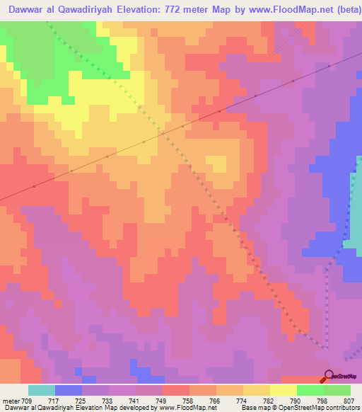 Dawwar al Qawadiriyah,Tunisia Elevation Map