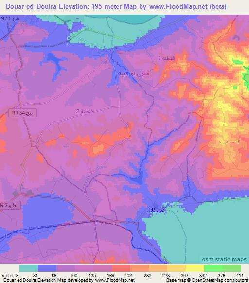 Douar ed Douira,Tunisia Elevation Map
