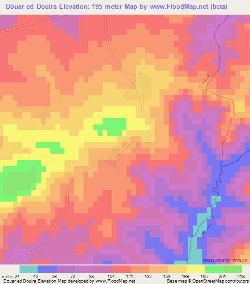 Douar ed Douira,Tunisia Elevation Map