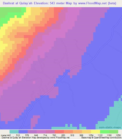 Dashrat al Qulay`ah,Tunisia Elevation Map