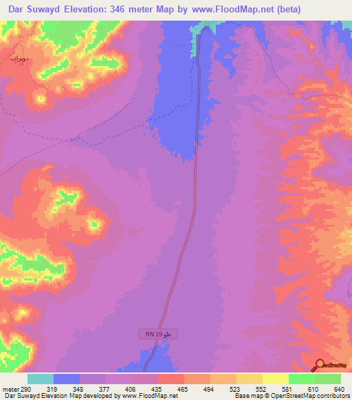 Dar Suwayd,Tunisia Elevation Map