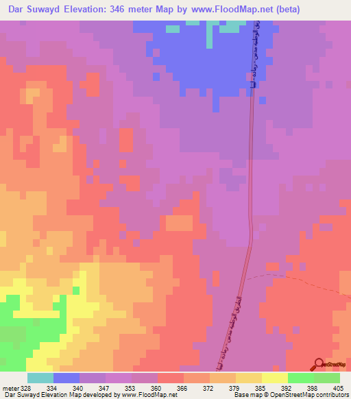 Dar Suwayd,Tunisia Elevation Map