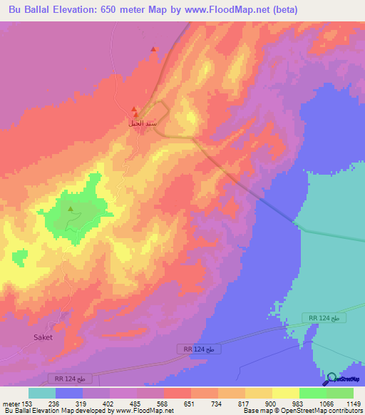 Bu Ballal,Tunisia Elevation Map