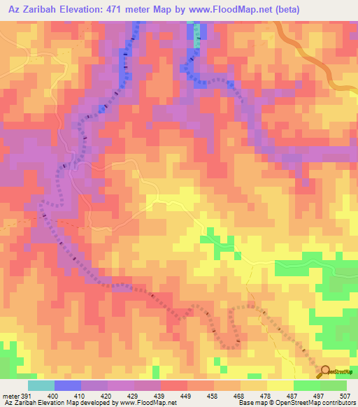 Az Zaribah,Tunisia Elevation Map