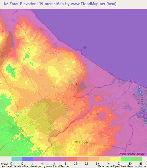 Az Zarat,Tunisia Elevation Map