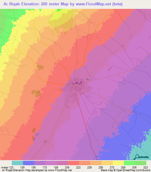 Ar Riqab,Tunisia Elevation Map