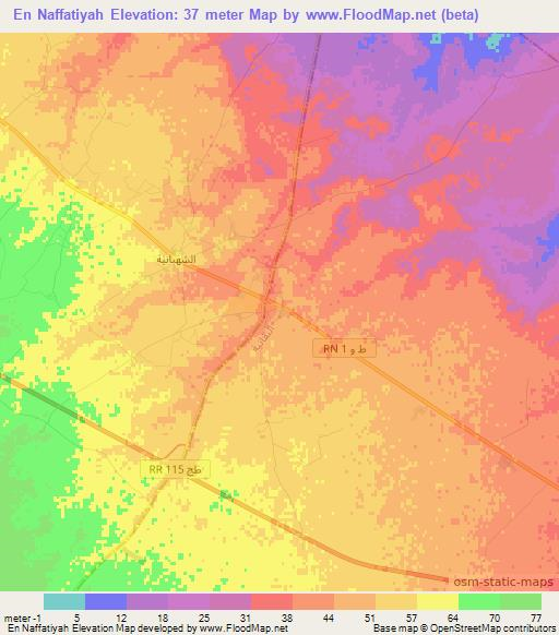 En Naffatiyah,Tunisia Elevation Map