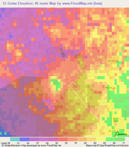 El Golaa,Tunisia Elevation Map