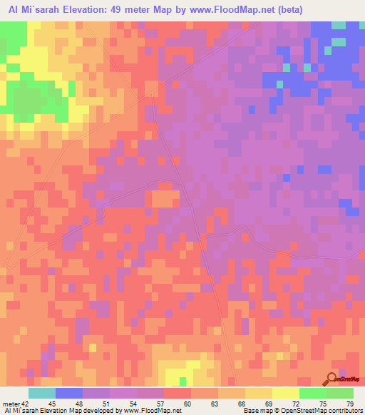 Al Mi`sarah,Tunisia Elevation Map