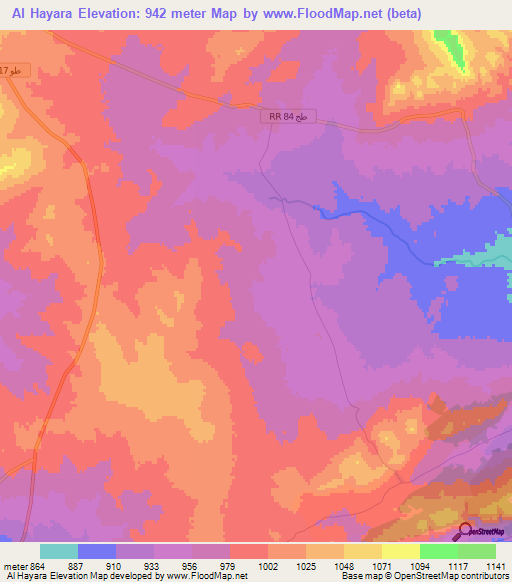 Al Hayara,Tunisia Elevation Map