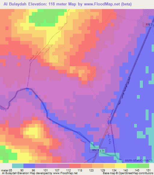 Al Bulaydah,Tunisia Elevation Map