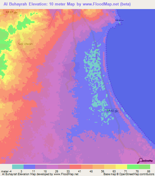Al Buhayrah,Tunisia Elevation Map