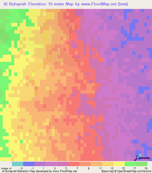 Al Buhayrah,Tunisia Elevation Map