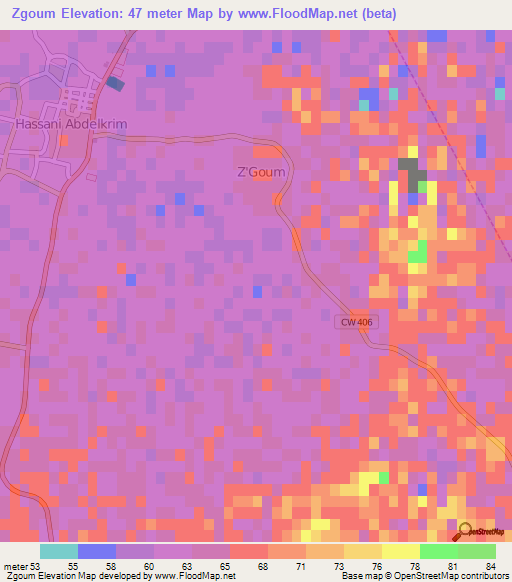 Zgoum,Algeria Elevation Map