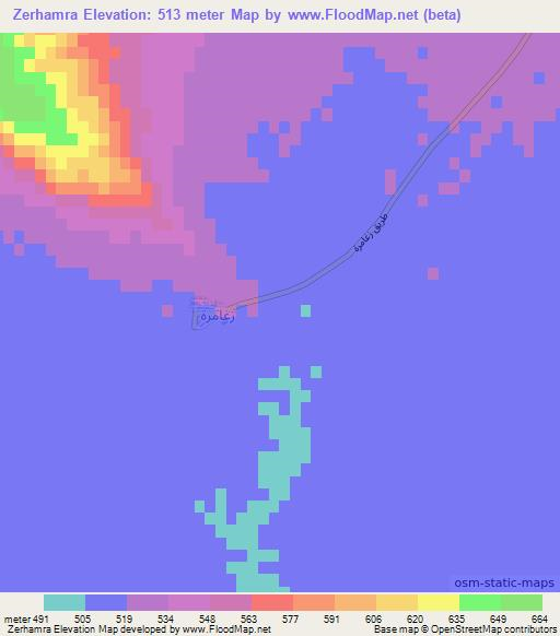 Zerhamra,Algeria Elevation Map
