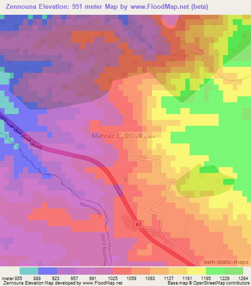 Zennouna,Algeria Elevation Map