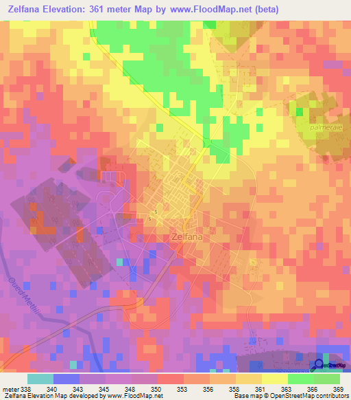 Zelfana,Algeria Elevation Map