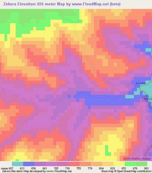 Zekora,Algeria Elevation Map