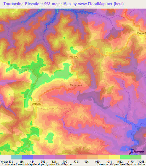 Tourtatsine,Algeria Elevation Map