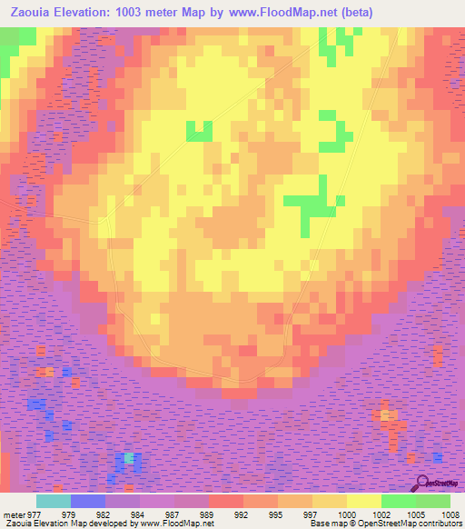 Zaouia,Algeria Elevation Map