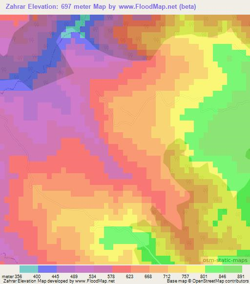 Zahrar,Algeria Elevation Map