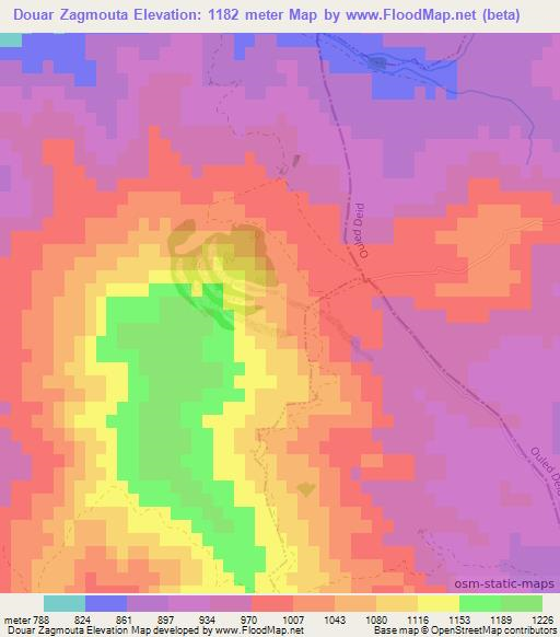 Douar Zagmouta,Algeria Elevation Map