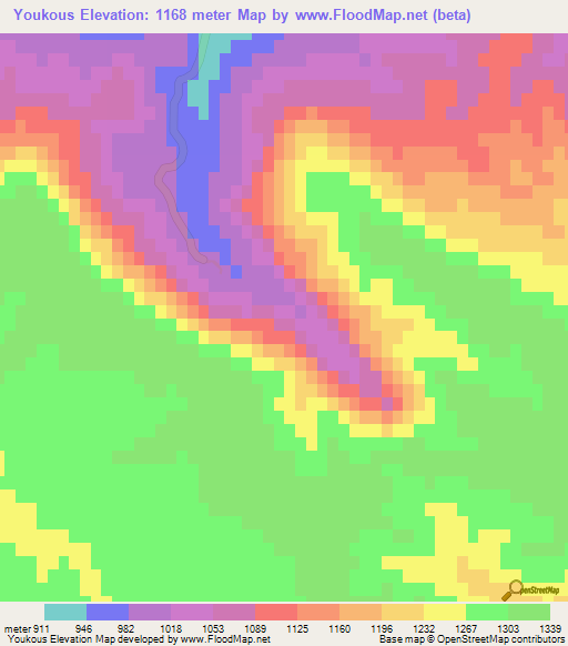 Youkous,Algeria Elevation Map