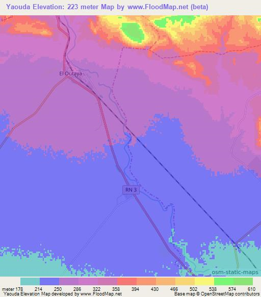Yaouda,Algeria Elevation Map