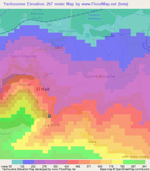 Yachourene,Algeria Elevation Map