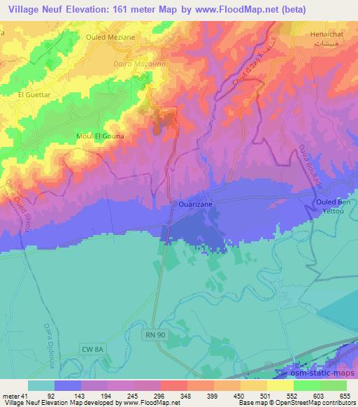 Village Neuf,Algeria Elevation Map