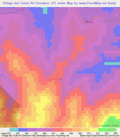 Village des Ouled Ali,Algeria Elevation Map