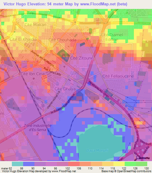 Victor Hugo,Algeria Elevation Map