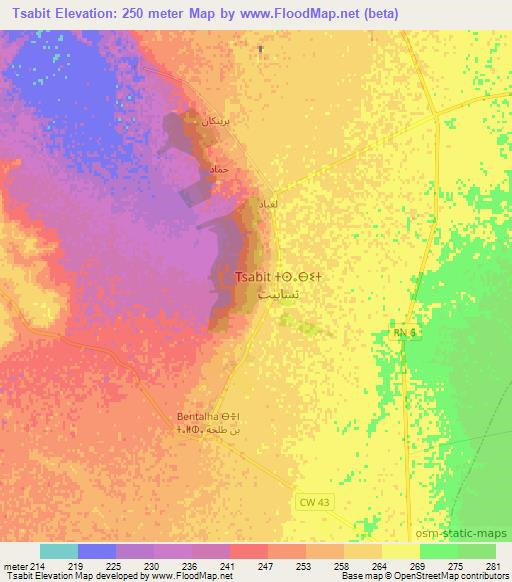 Tsabit,Algeria Elevation Map