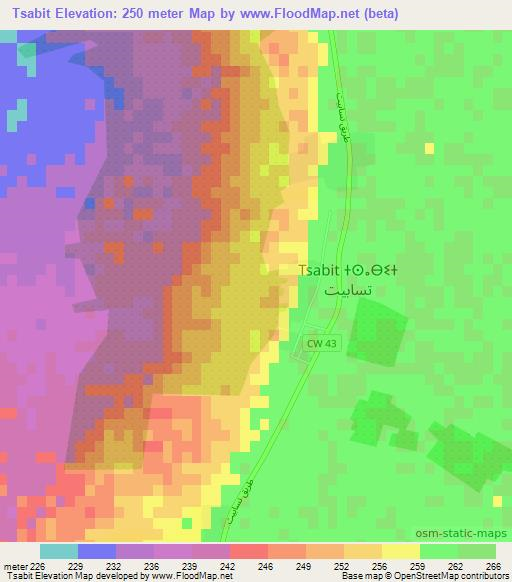 Tsabit,Algeria Elevation Map