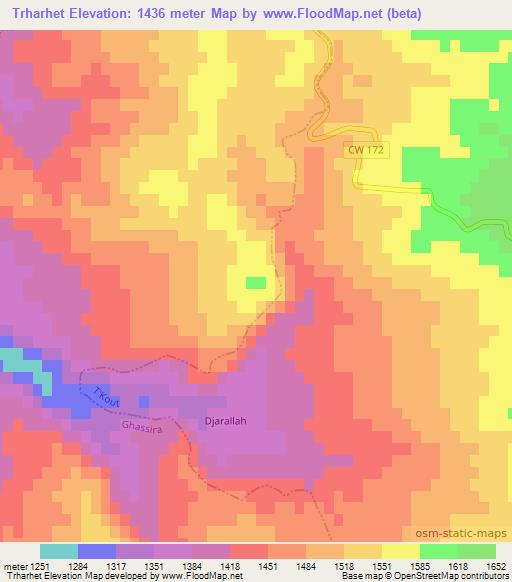 Trharhet,Algeria Elevation Map