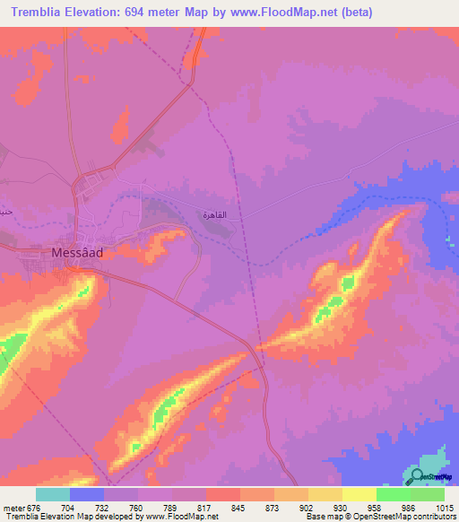 Tremblia,Algeria Elevation Map