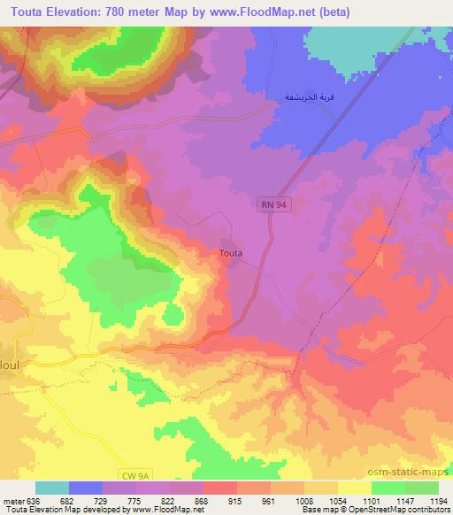 Touta,Algeria Elevation Map