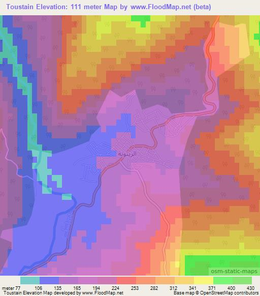 Toustain,Algeria Elevation Map