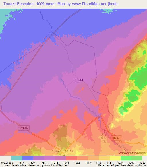 Touazi,Algeria Elevation Map