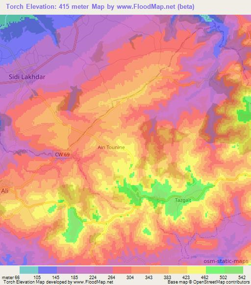 Torch,Algeria Elevation Map