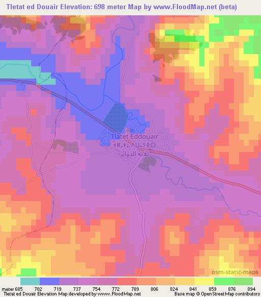 Tletat ed Douair,Algeria Elevation Map