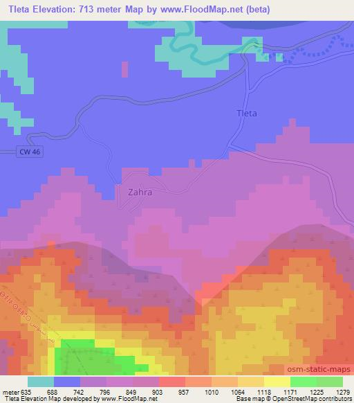 Tleta,Algeria Elevation Map