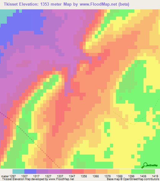 Tkisset,Algeria Elevation Map