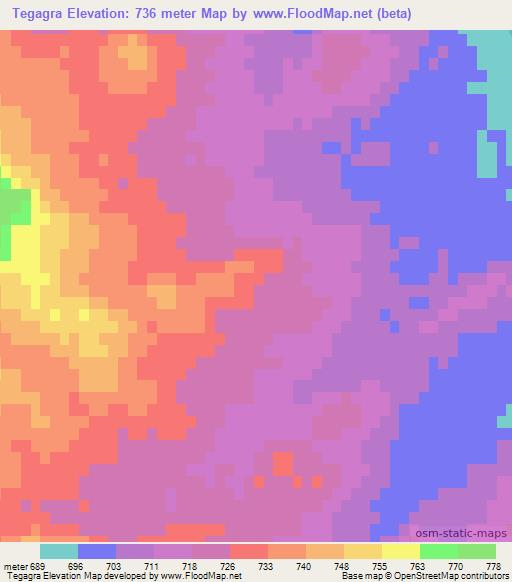 Tegagra,Algeria Elevation Map