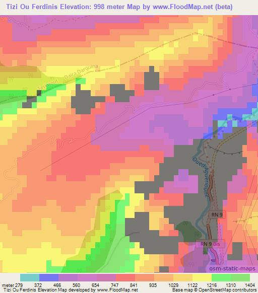 Tizi Ou Ferdinis,Algeria Elevation Map