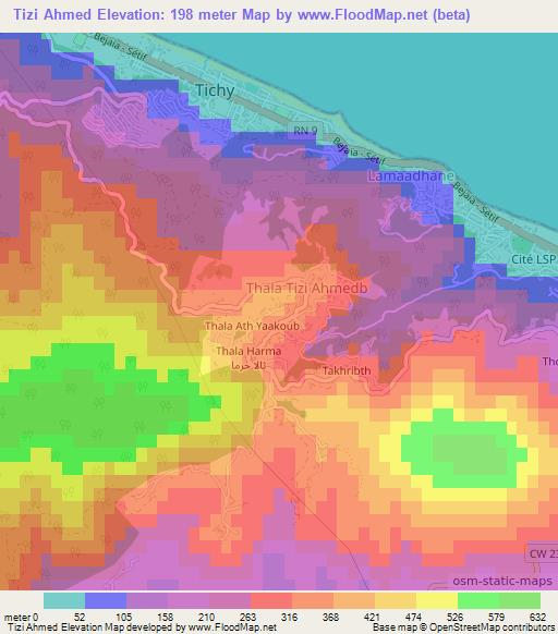 Tizi Ahmed,Algeria Elevation Map