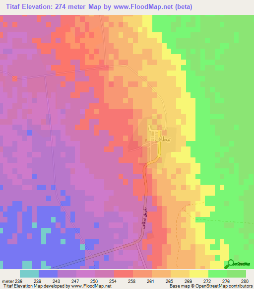 Titaf,Algeria Elevation Map