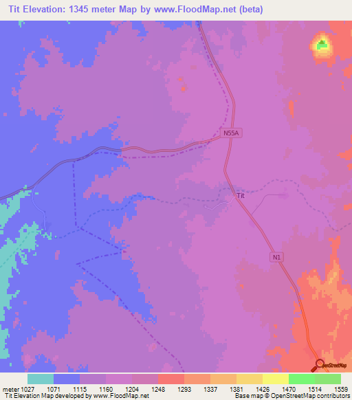 Tit,Algeria Elevation Map
