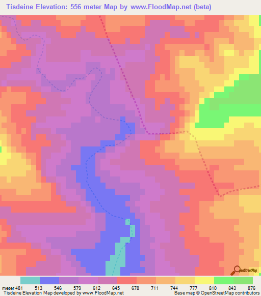 Tisdeine,Algeria Elevation Map